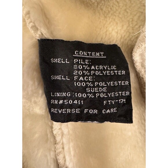 Fleet Street Women’s Faux Fur Suede Jacket Coat Hooded Fleece Size Small - Picture 8 of 8